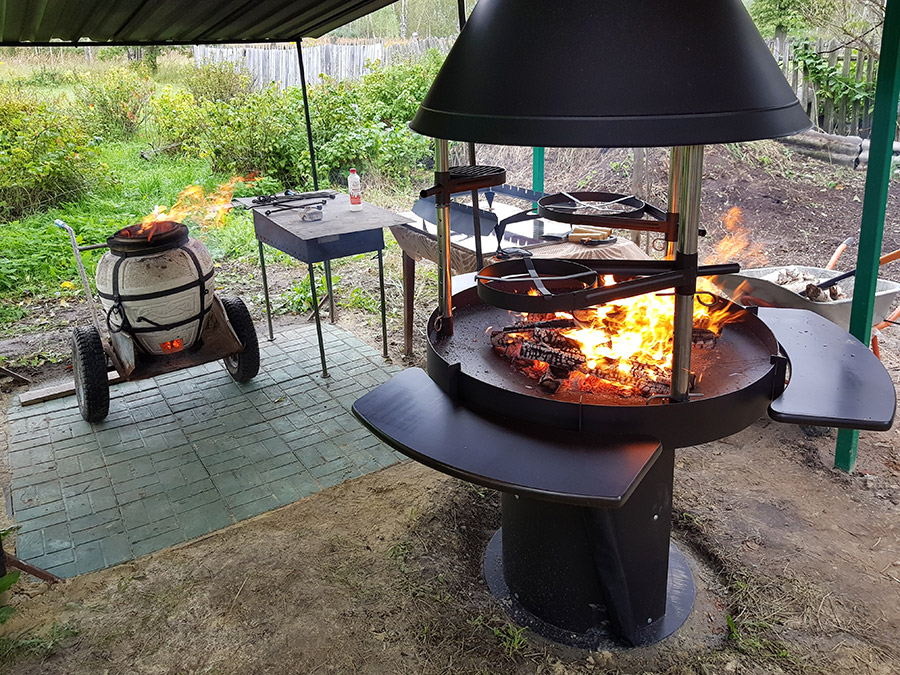 Фото отзыв на дровяной гриль мангал барбекю для беседки и дачи финский .