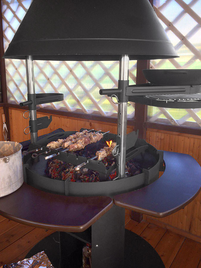 фото финского угольного гриля барбекю для дачи и дома, беседки и гриль-домика
